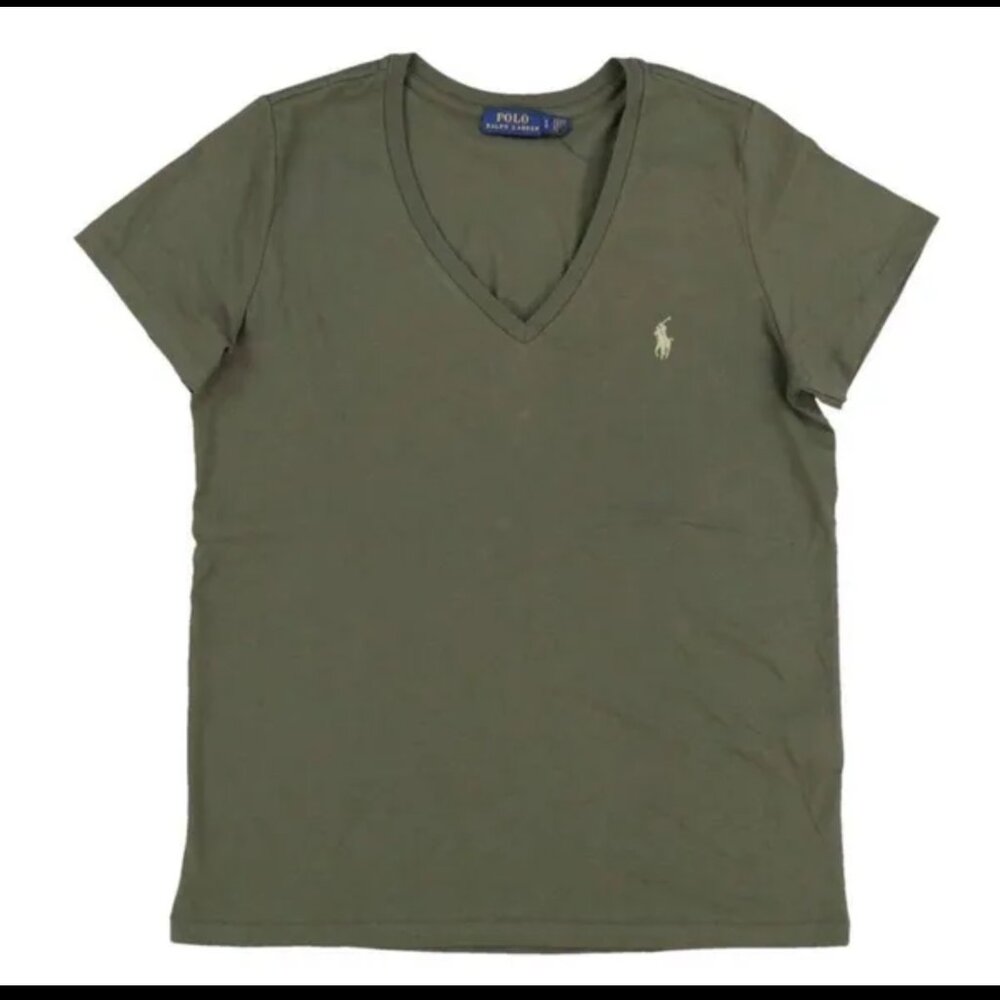 Ralph Lauren Olive Short Sleeveβ V-Neck Tee